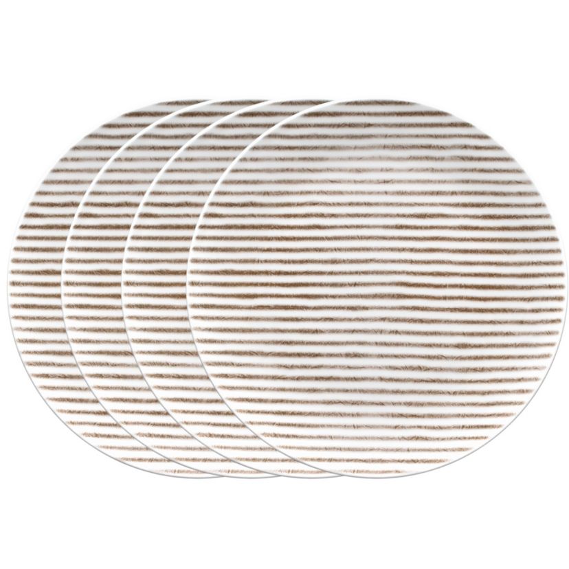 Hammock Set Of 4 Coupe Salad Plates - Stripes, 9-1/2"