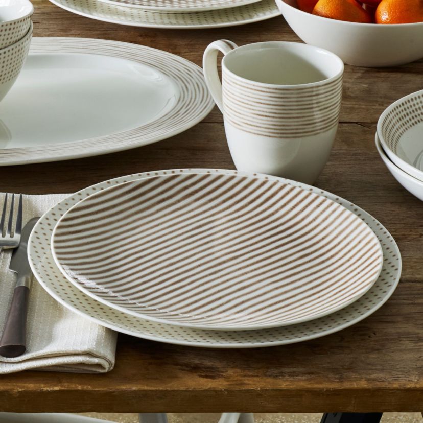 Hammock Set Of 4 Coupe Salad Plates - Stripes, 9-1/2"