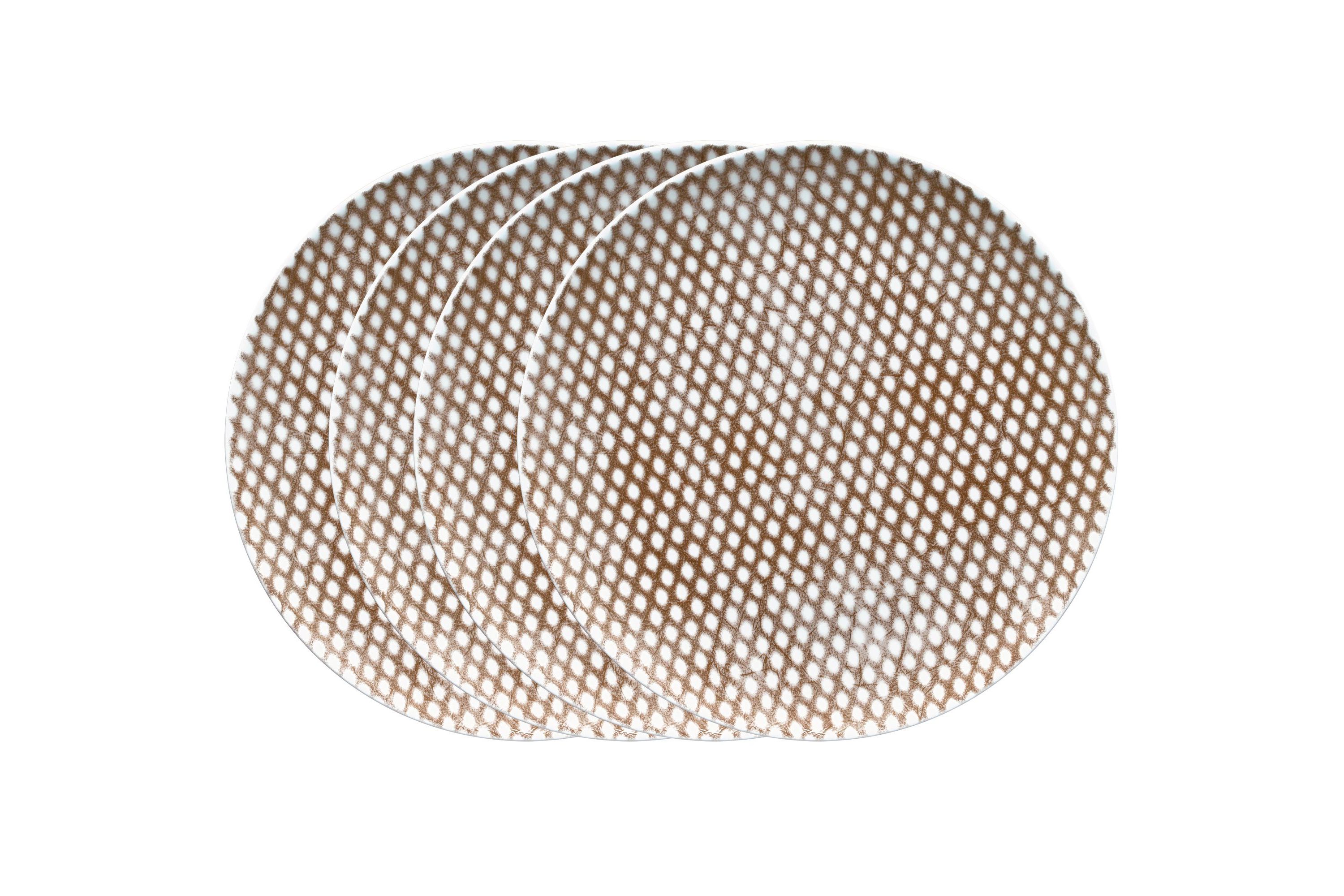 Hammock Set Of 4 Coupe Salad Plates - Dots, 9-1/2"