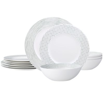 Noritake Hammock 12-Piece Rim Dinnerware Set, Service for 4, Green