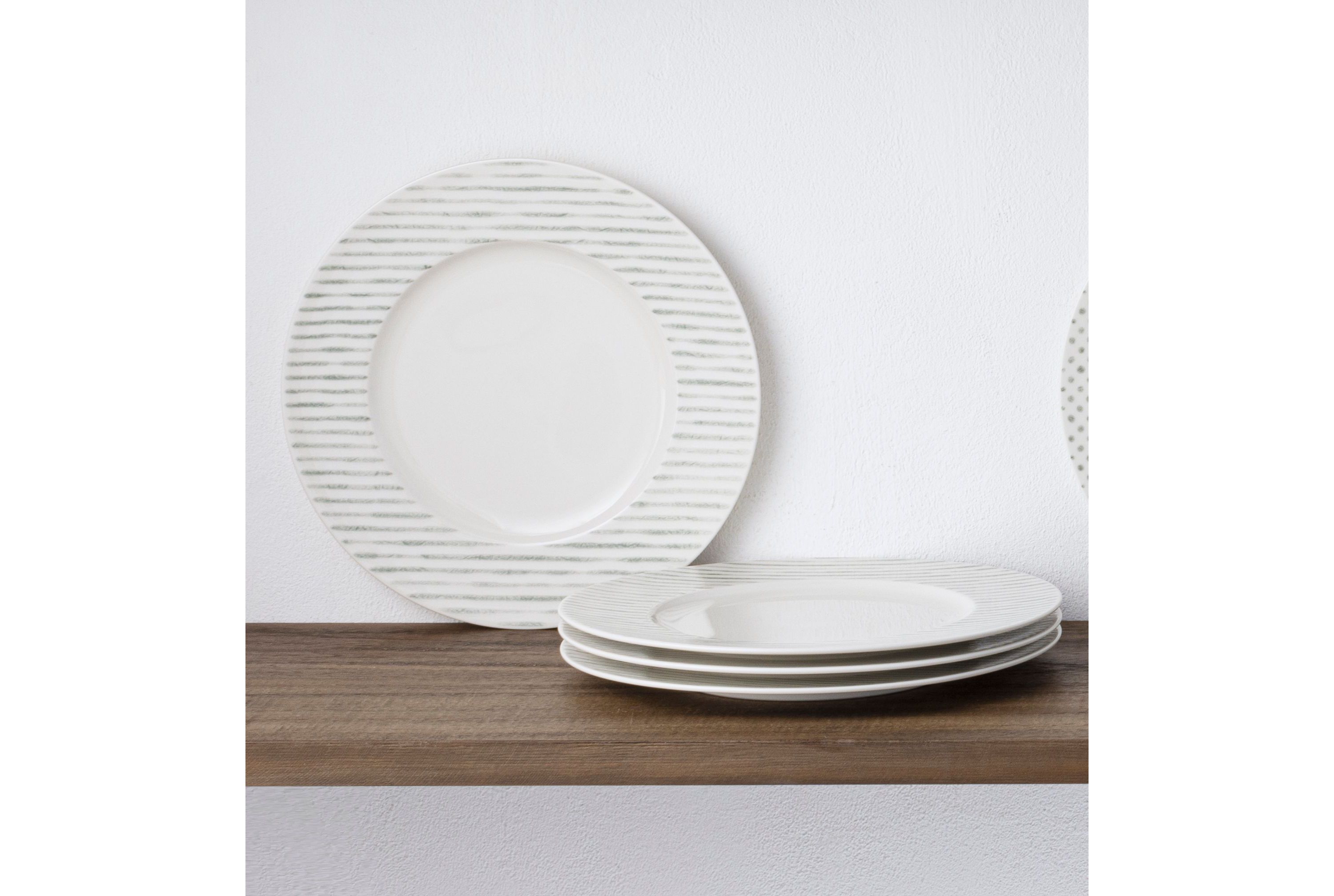 Hammock Set Of 4 Rim Salad Plates - Stripes, 9.5"