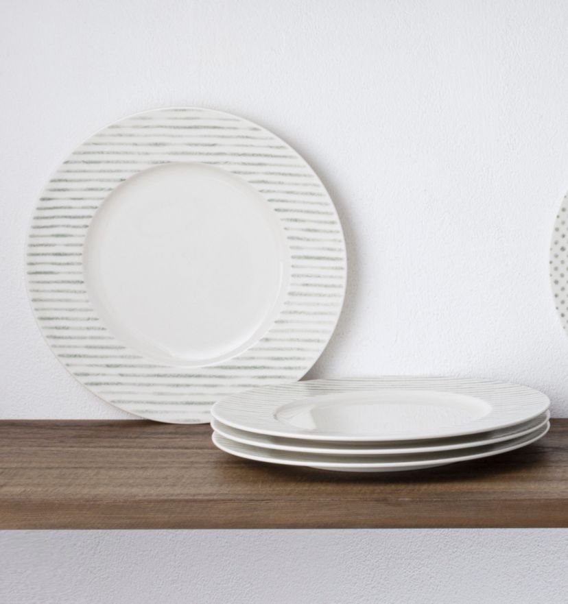 Hammock Set Of 4 Rim Salad Plates - Stripes, 9.5"