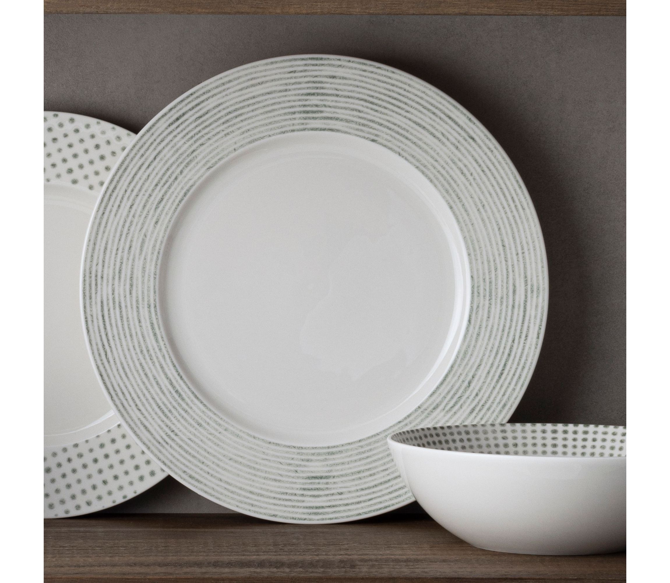 Hammock Set Of 4 Rim Dinner Plates - Stripes, 11"
