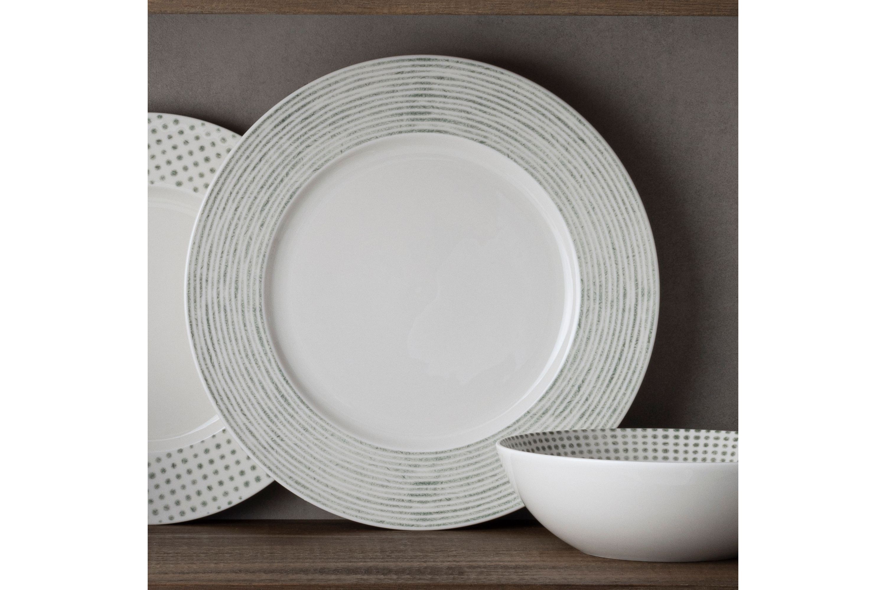 Hammock Set Of 4 Rim Dinner Plates - Stripes, 11"