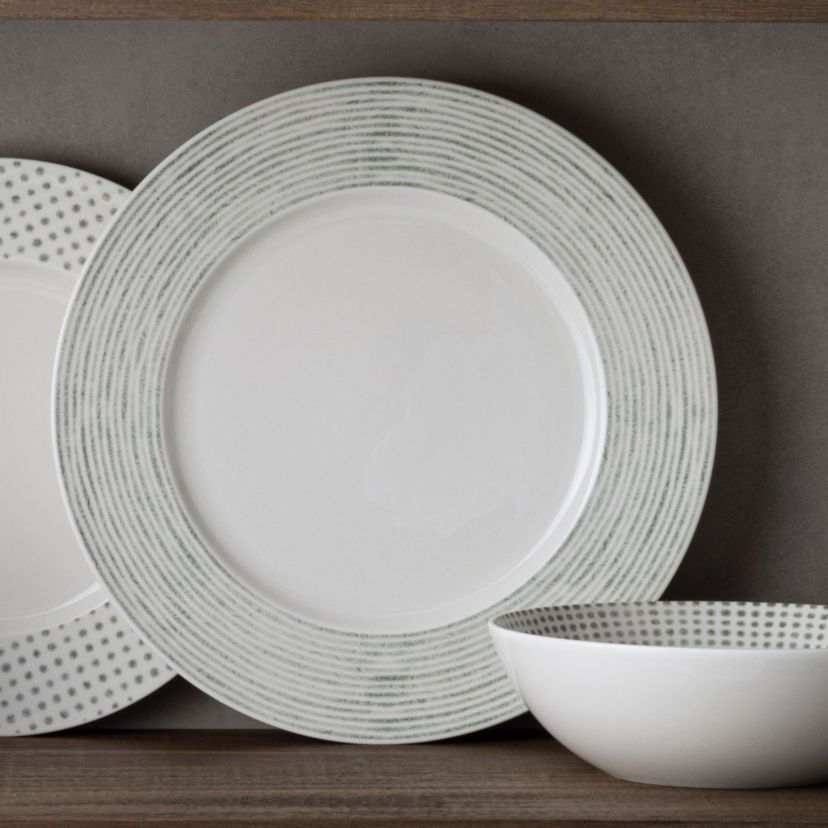 Hammock Set Of 4 Rim Dinner Plates - Stripes, 11"