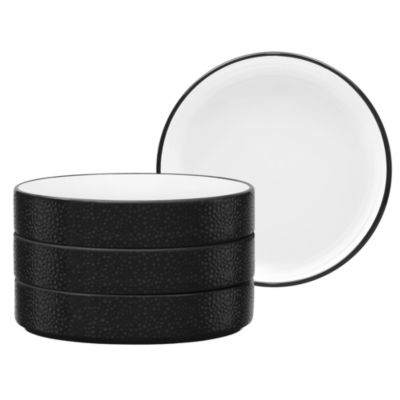 Noritake Colortex Stone Set Of 4 Stax Deep Plate, 7 1/2", 12 oz, Black