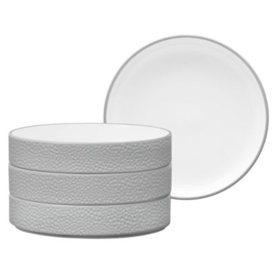 Noritake Colortex Stone Set Of 4 Stax Deep Plate, 7 1/2", 12 oz, Grey