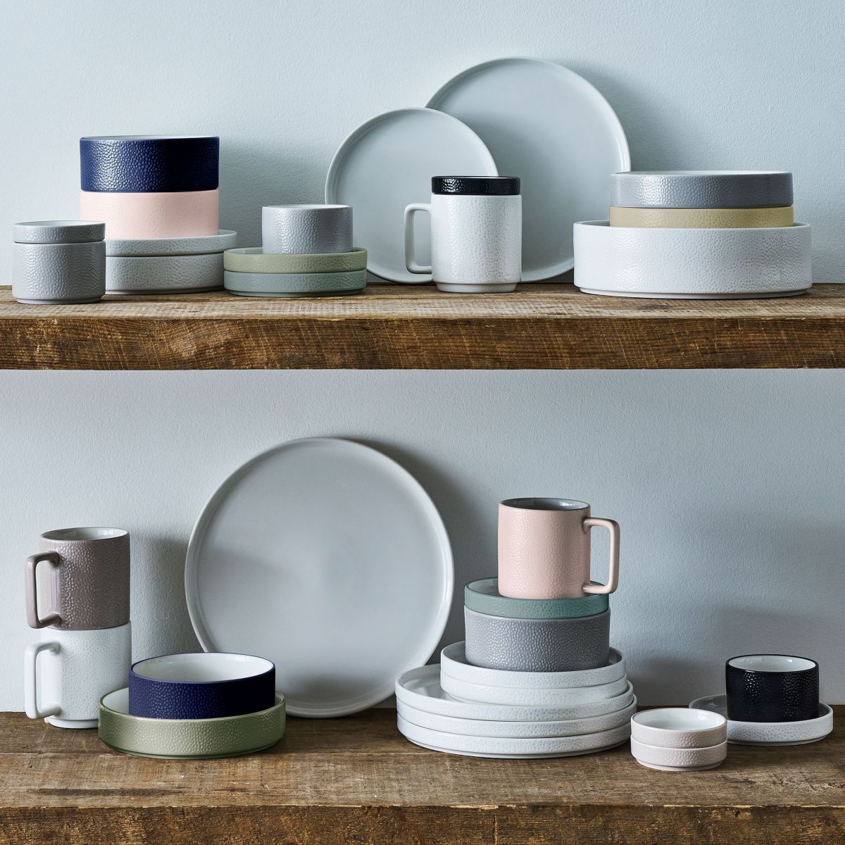 Colortex Stone Set Of 4 Stax Dinner Plates, 9-3/4"