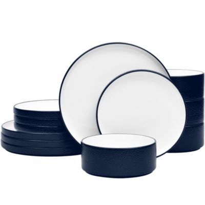 Noritake Colortex Stone 12-Piece Dinnerware Set, Service For 4, Navy Blue