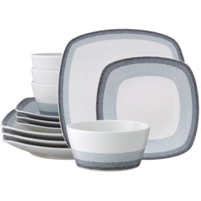 Noritake Colorscapes Layers 12-Piece Square Dinnerware Set, Service for 4