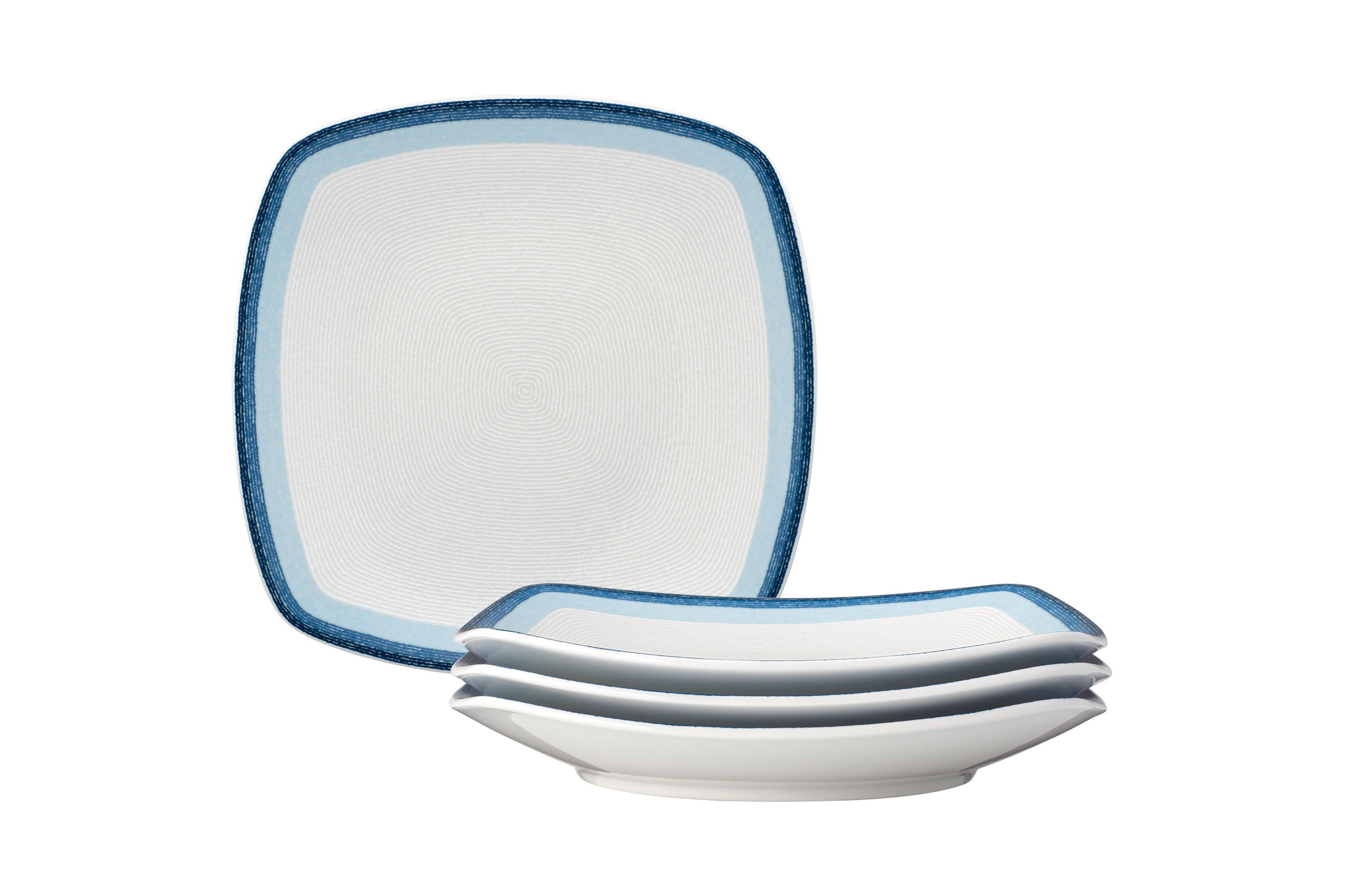 Colorscapes Layers Set Of 4 Square Dinner Plates, 10-3/4"