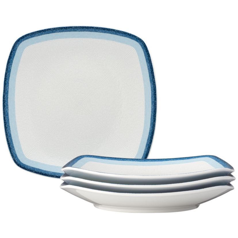 Colorscapes Layers Set Of 4 Square Dinner Plates, 10-3/4"