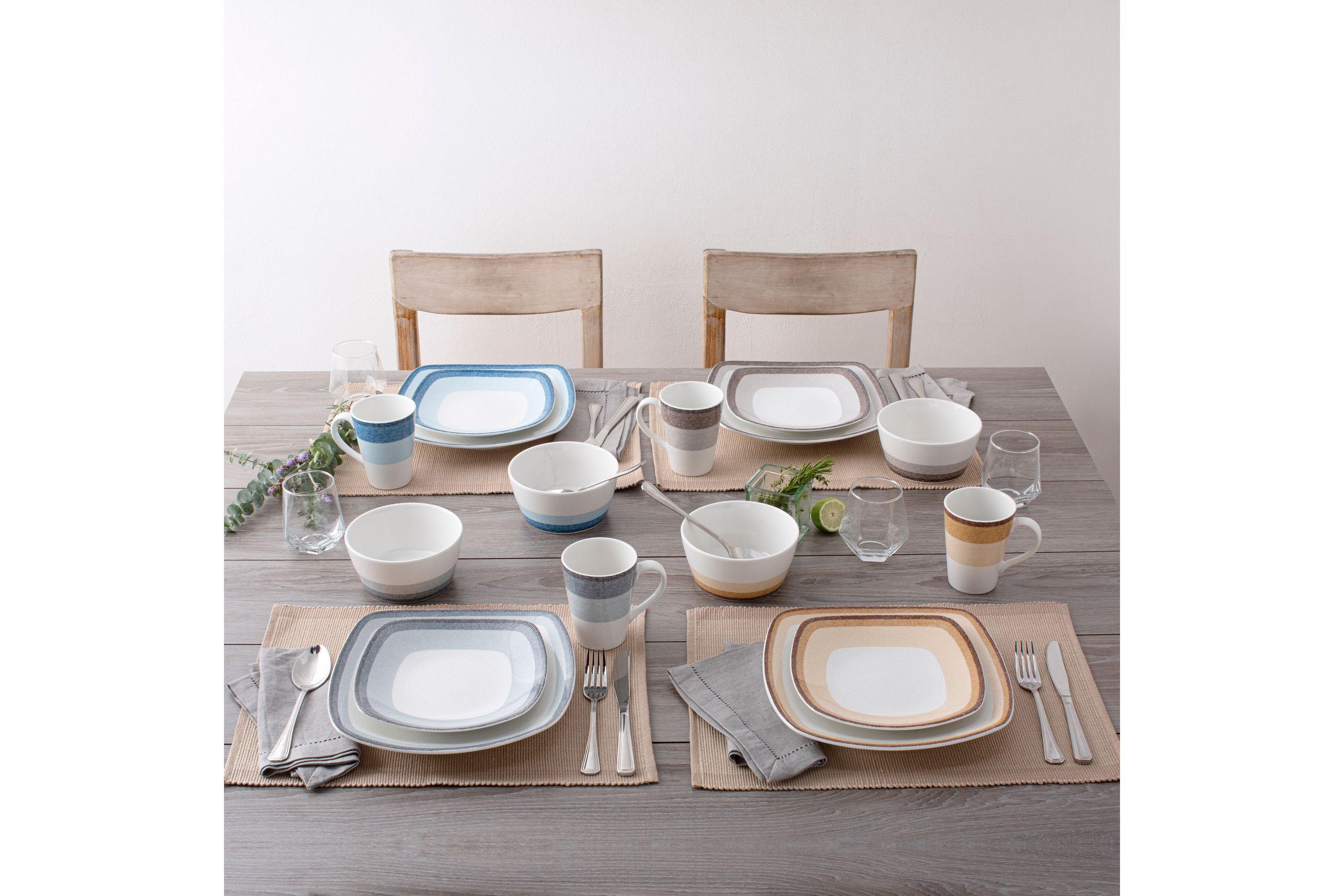 Colorscapes Layers Set Of 4 Square Dinner Plates, 10-3/4"