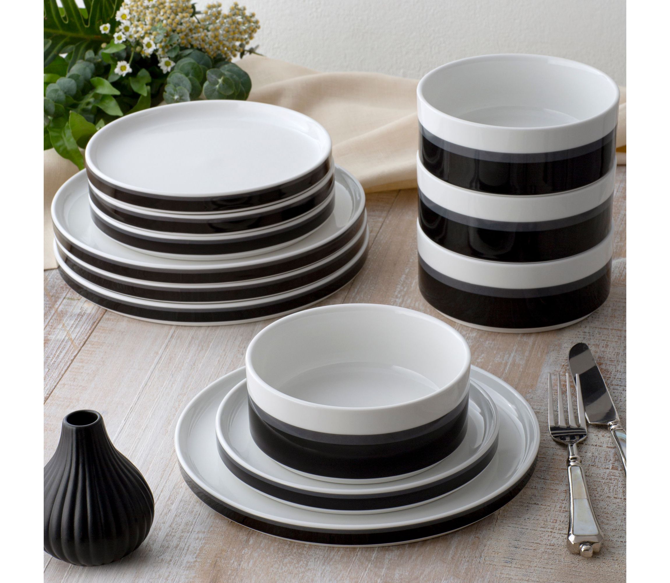 Colorstax Stripe Set Of 4 Stax Dinner Plates, 9-3/4"