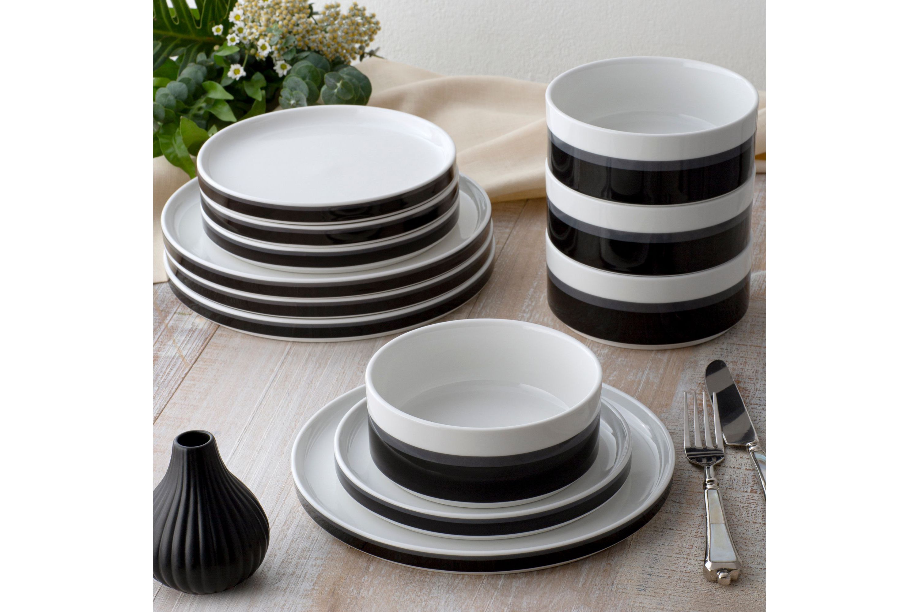 Colorstax Stripe Set Of 4 Stax Dinner Plates, 9-3/4"
