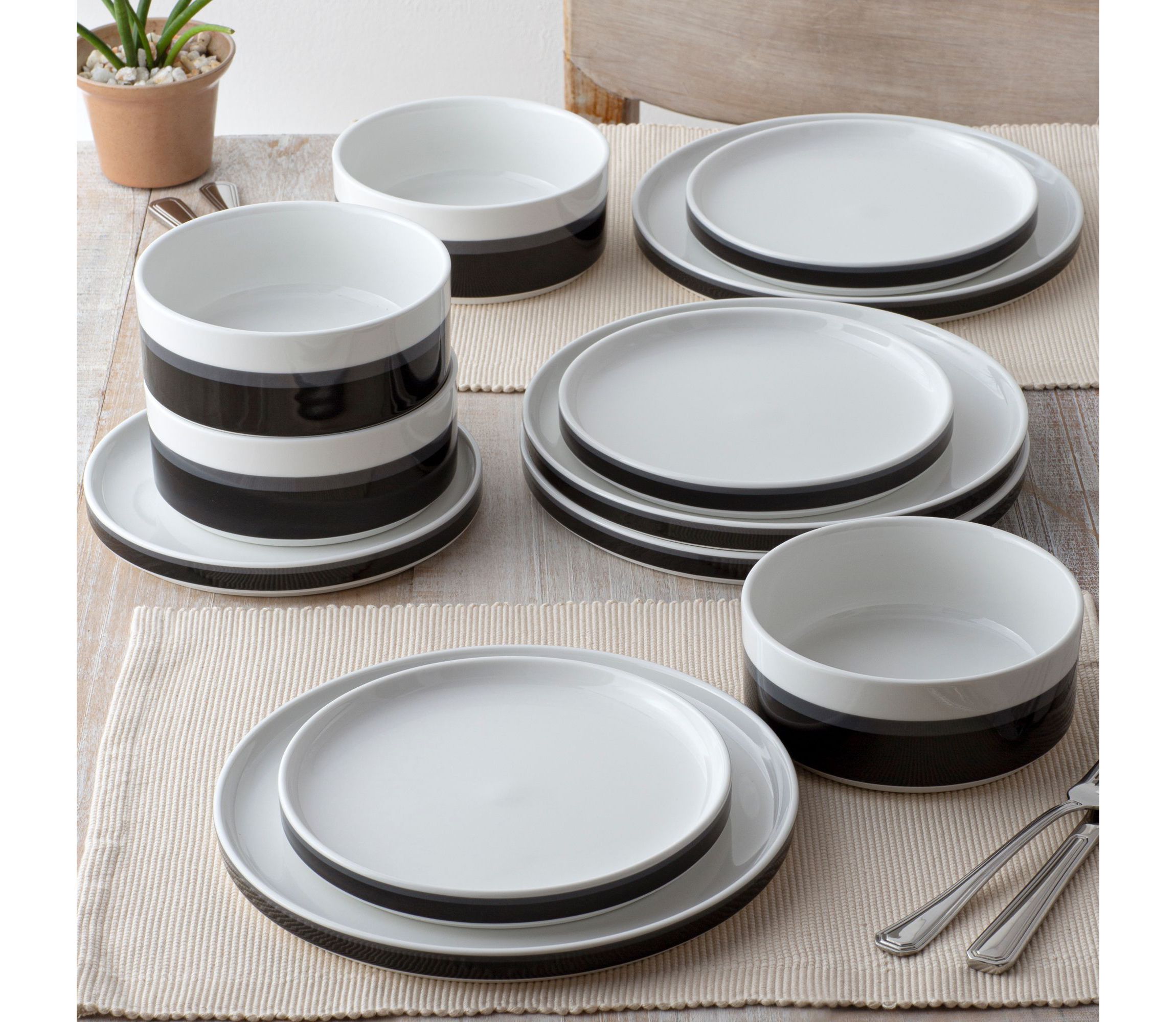 Colorstax Stripe Set Of 4 Stax Dinner Plates, 9-3/4"