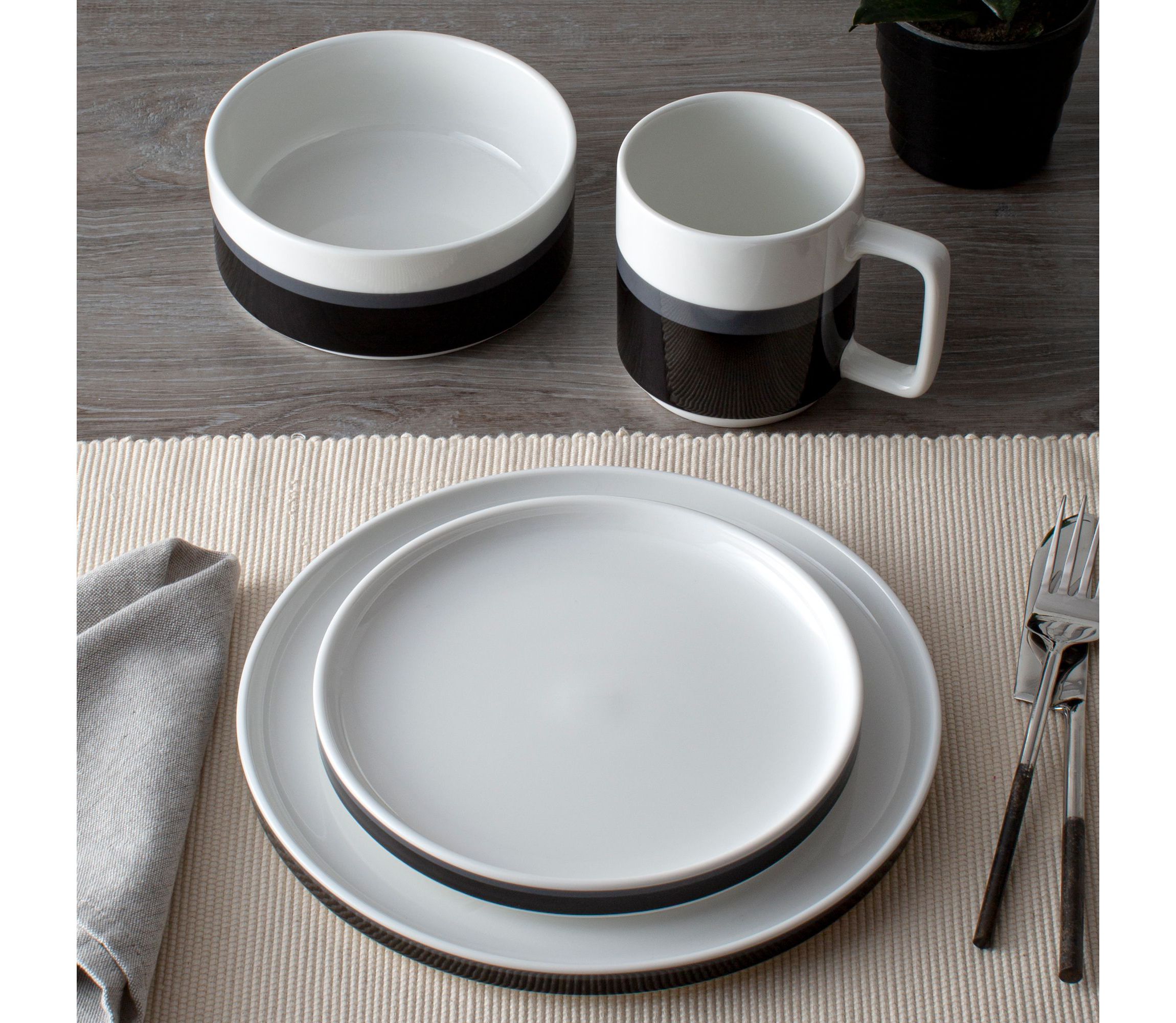 Colorstax Stripe Set Of 4 Stax Dinner Plates, 9-3/4"