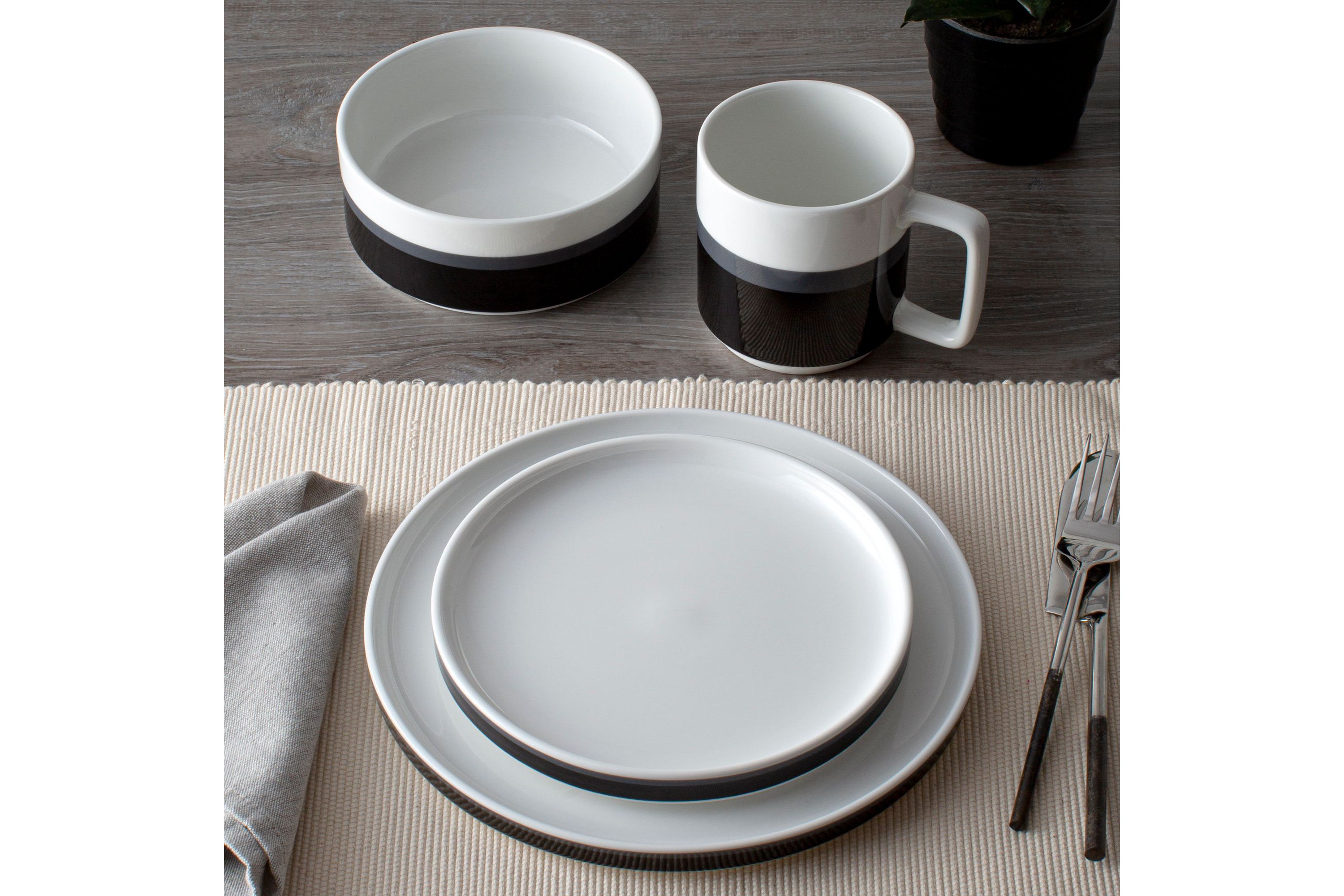 Colorstax Stripe Set Of 4 Stax Dinner Plates, 9-3/4"