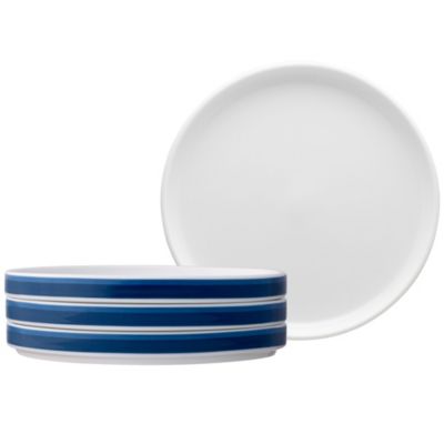 Noritake Colorstax Stripe Set Of 4 Stax Salad Plates, 7-1/2", Blue