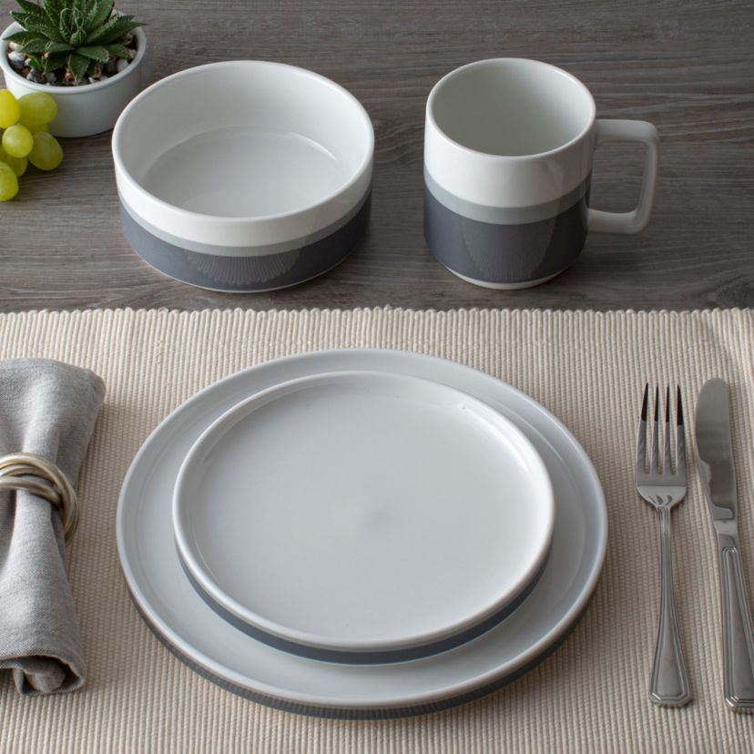 Colorstax Stripe Stax 4-Piece Place Setting, Service for 1