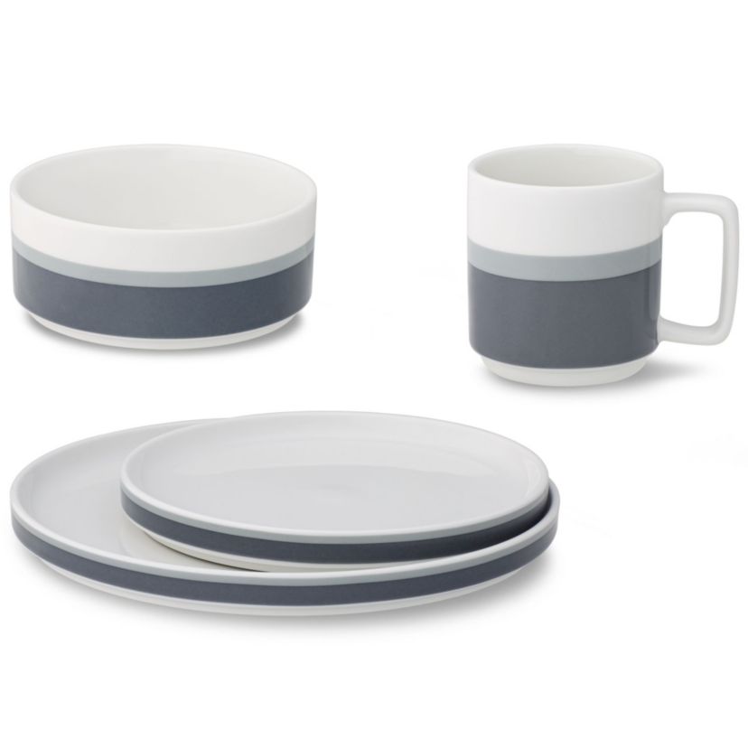 Colorstax Stripe Stax 4-Piece Place Setting, Service for 1