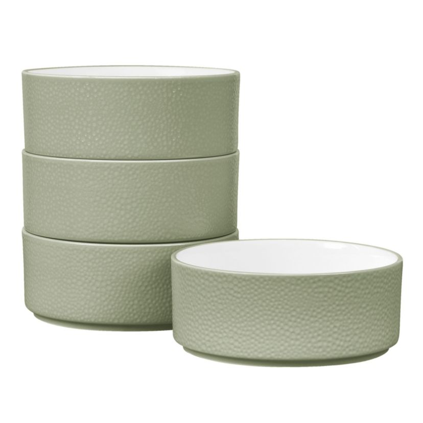 Colortex Stone Set Of 4 Stax Cereal Bowls, 6", 20 Oz.