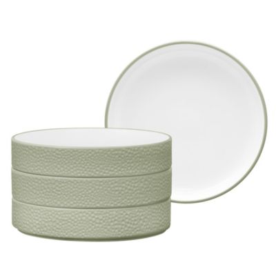 Noritake Colortex Stone Set Of 4 Stax Deep Plate, 7 1/2", 12 oz, Sage
