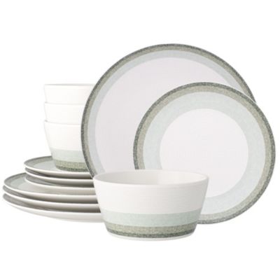 Noritake Colorscapes Layers 12-Piece Coupe Dinnerware Set, Service for 4