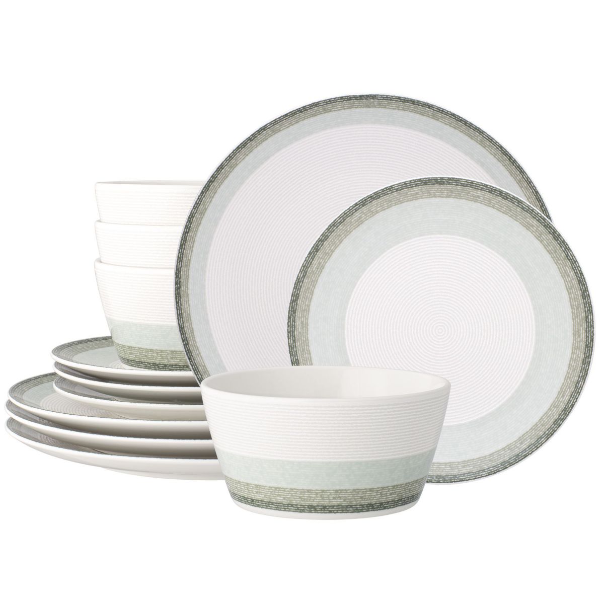 Colorscapes Layers 12-Piece Coupe Dinnerware Set, Service for 4