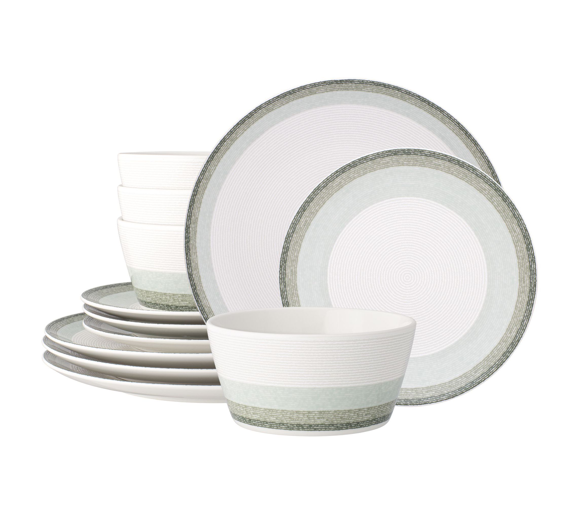 Colorscapes Layers 12-Piece Coupe Dinnerware Set, Service for 4