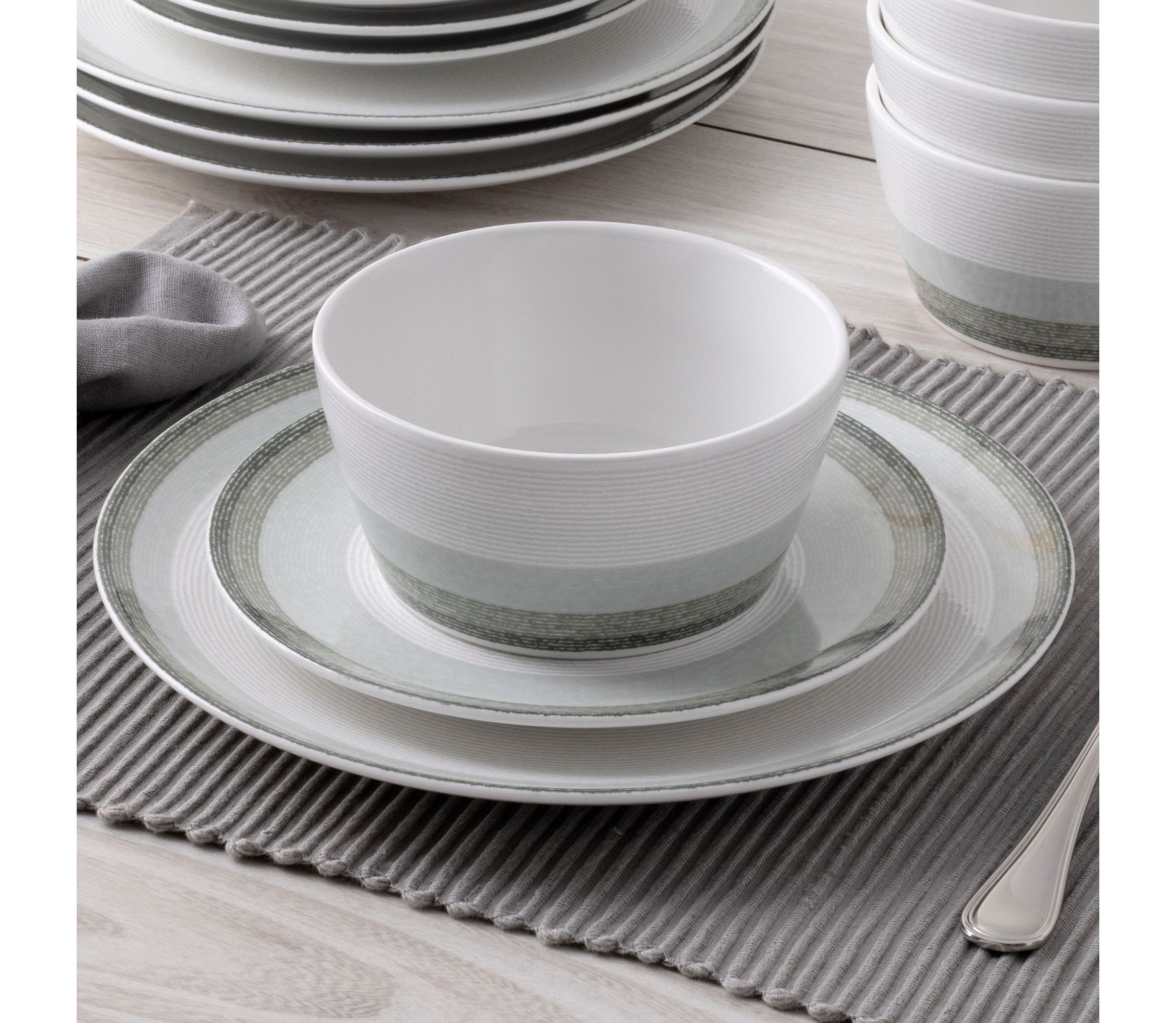 Colorscapes Layers 12-Piece Coupe Dinnerware Set, Service for 4