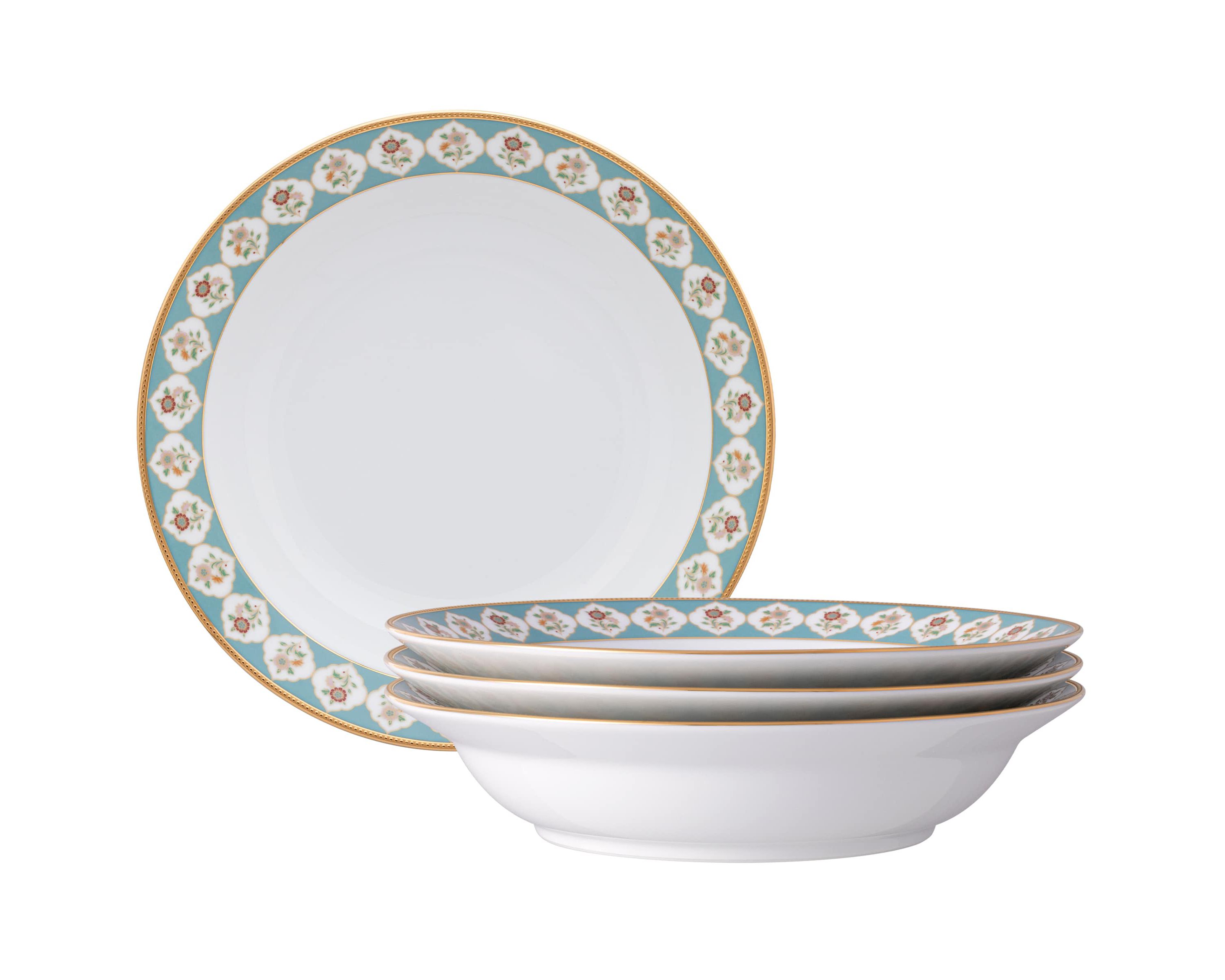 Lodis Morning Set of 4 Rim Dinner Bowls, 10", 25 oz.