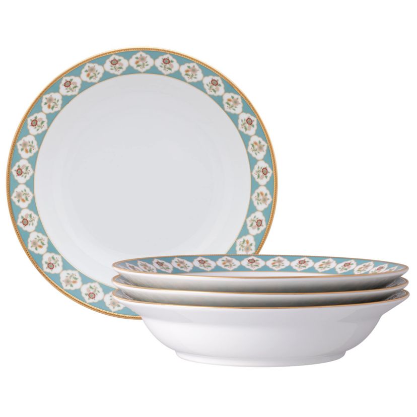Lodis Morning Set of 4 Rim Dinner Bowls, 10", 25 oz.