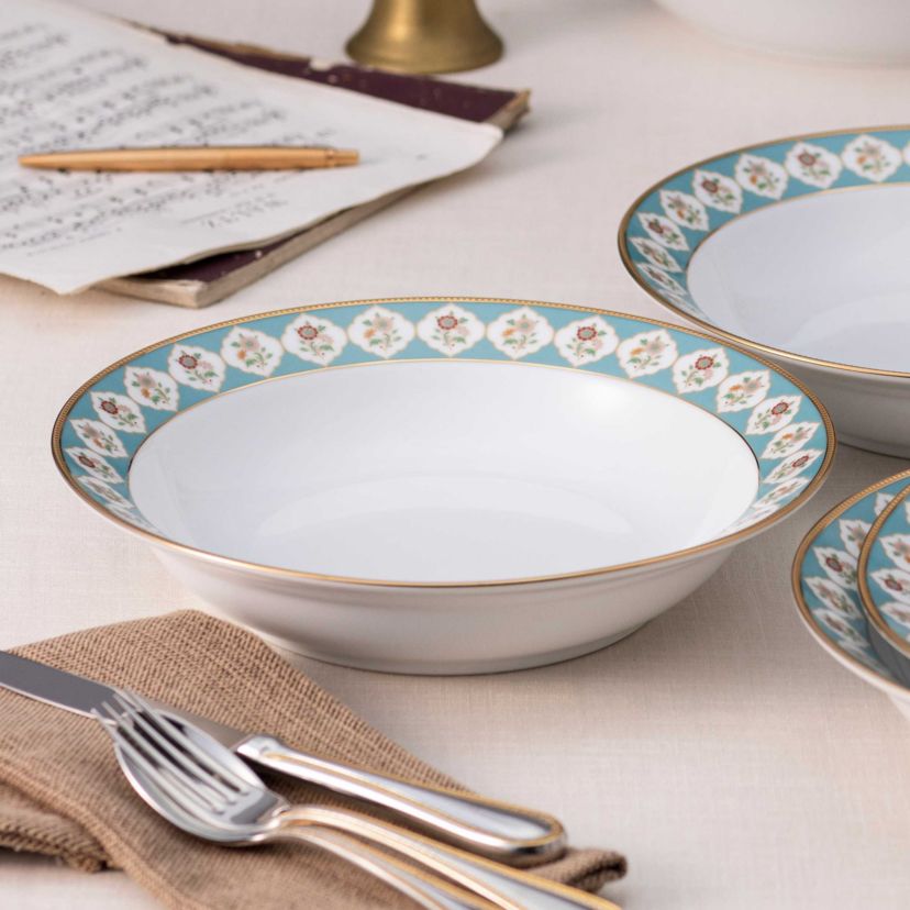 Lodis Morning Set of 4 Rim Dinner Bowls, 10", 25 oz.