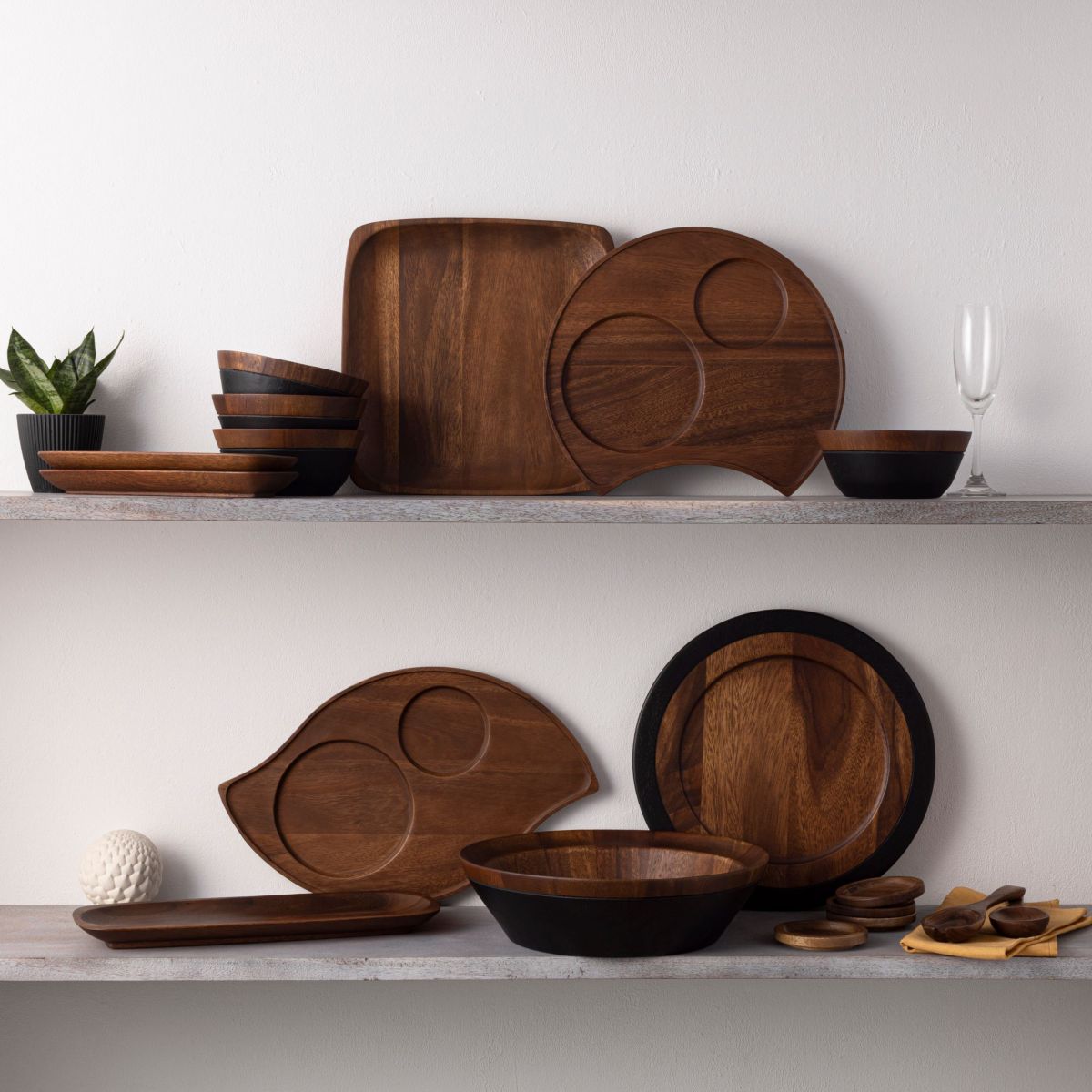 Kona Wood Set Of 4 Coasters, 3-3/4"