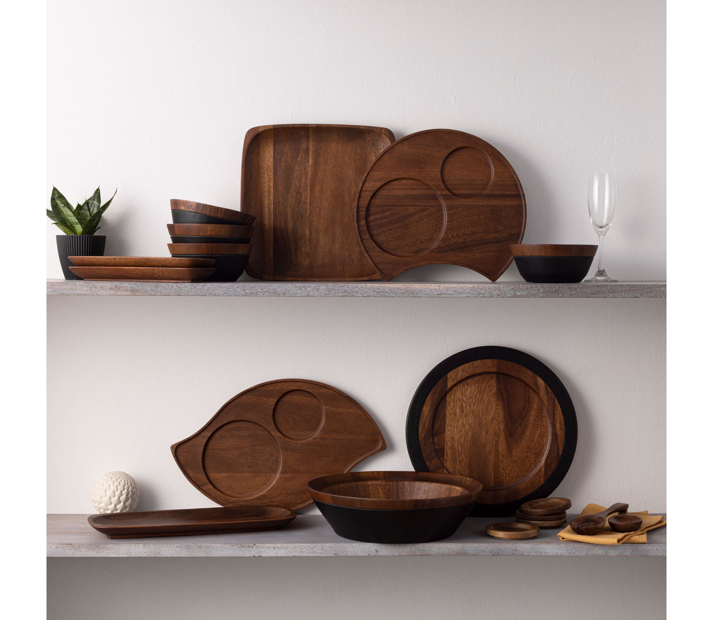 Kona Wood Set Of 4 Coasters, 3-3/4"