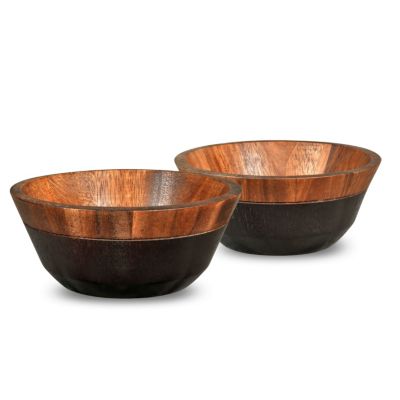 Noritake Kona Wood Set Of 2 Small Bowls, 7", 20 oz