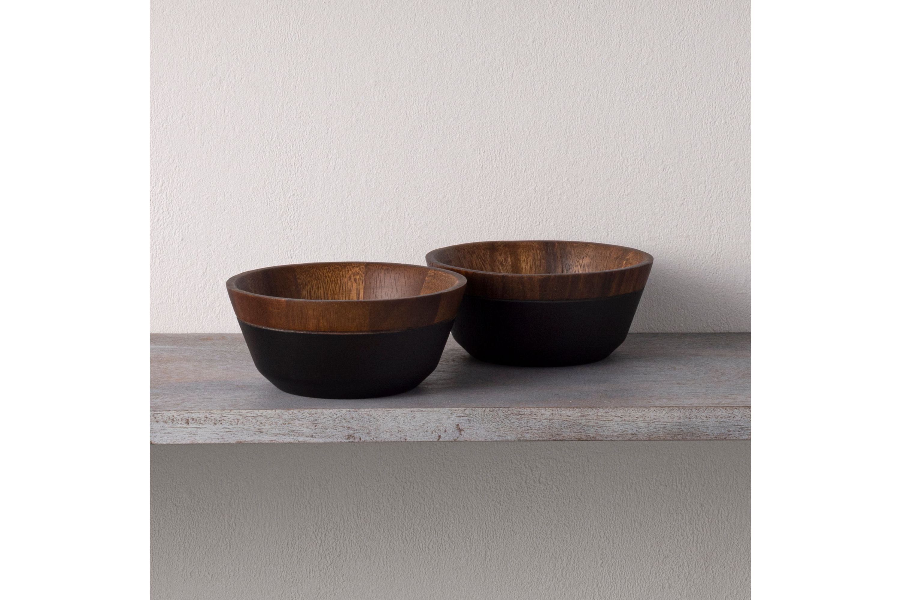 Kona Wood Set Of 2 Small Bowls, 7", 20 oz.