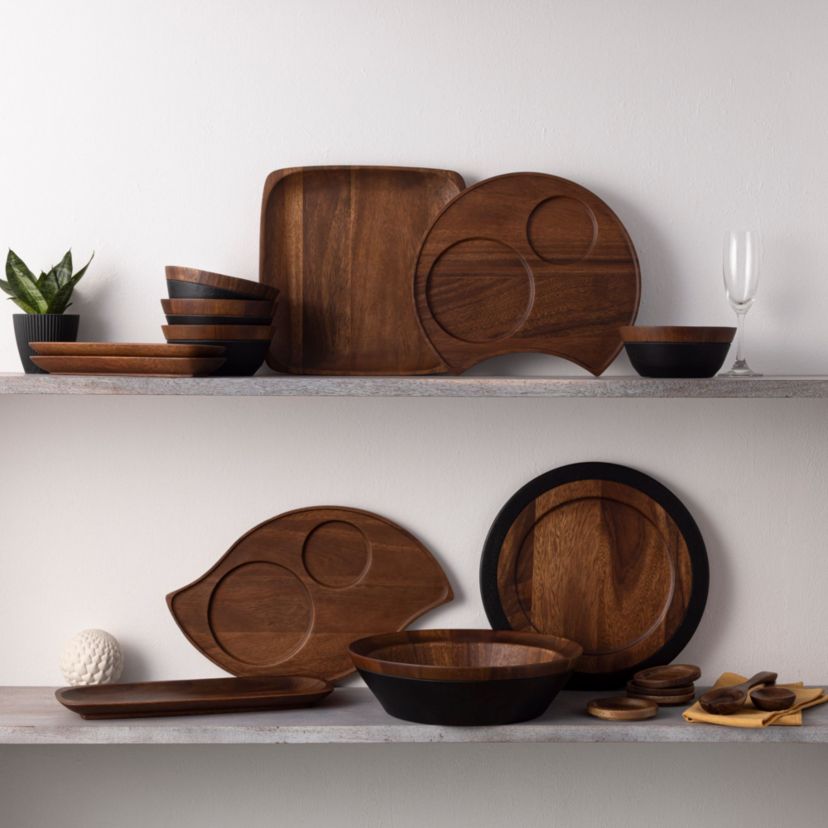 Kona Wood Square Plate, 12"