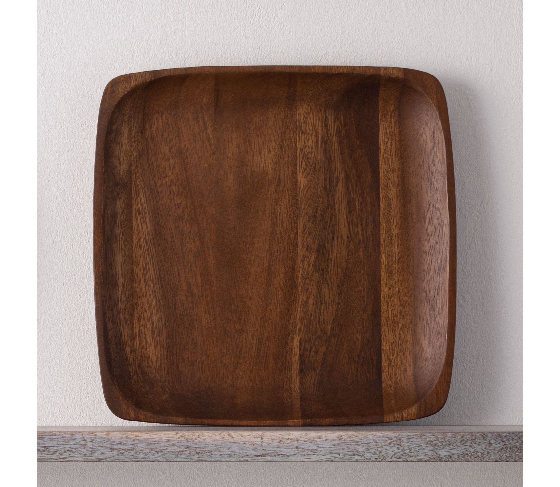 Kona Wood Square Plate, 12"