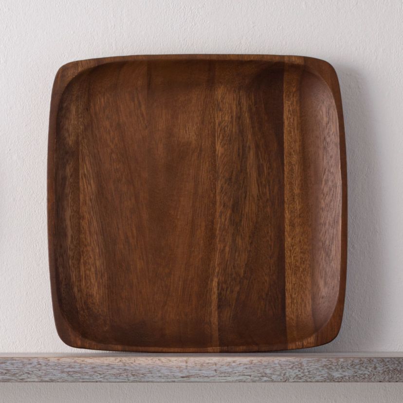 Kona Wood Square Plate, 12"