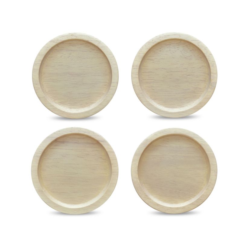 Hammock Wood Set Of 4 Coasters, 3-3/4"