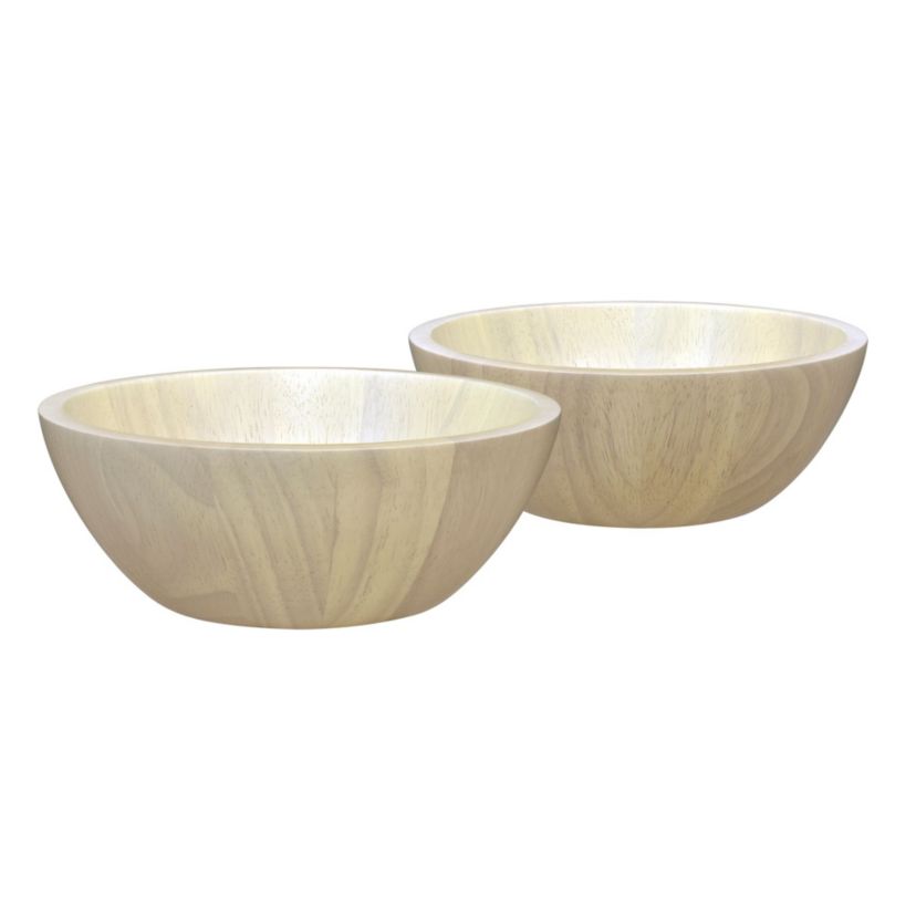 Hammock Wood Set Of 2 Small Bowls, 7", 20 oz.