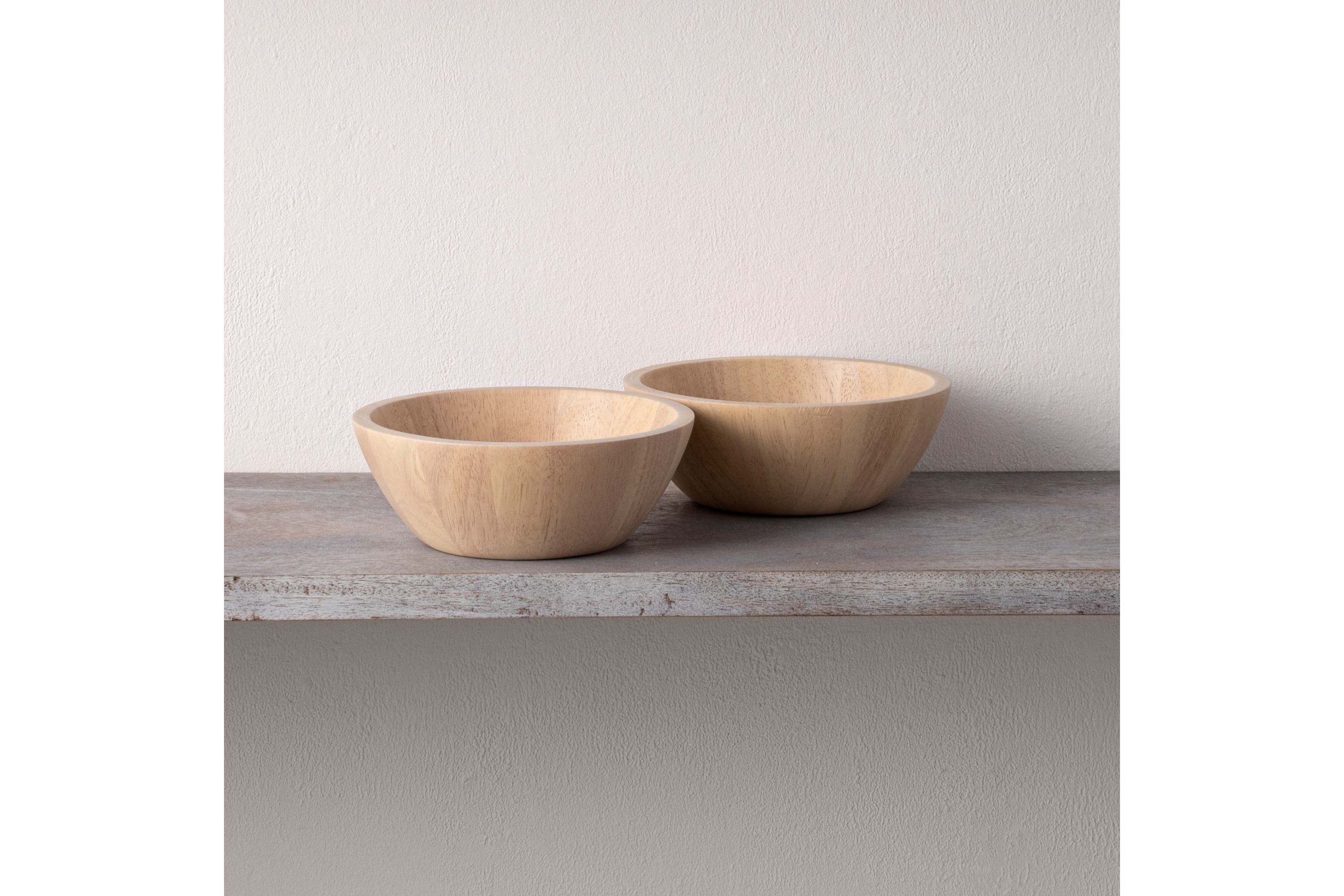 Hammock Wood Set Of 2 Small Bowls, 7", 20 oz.