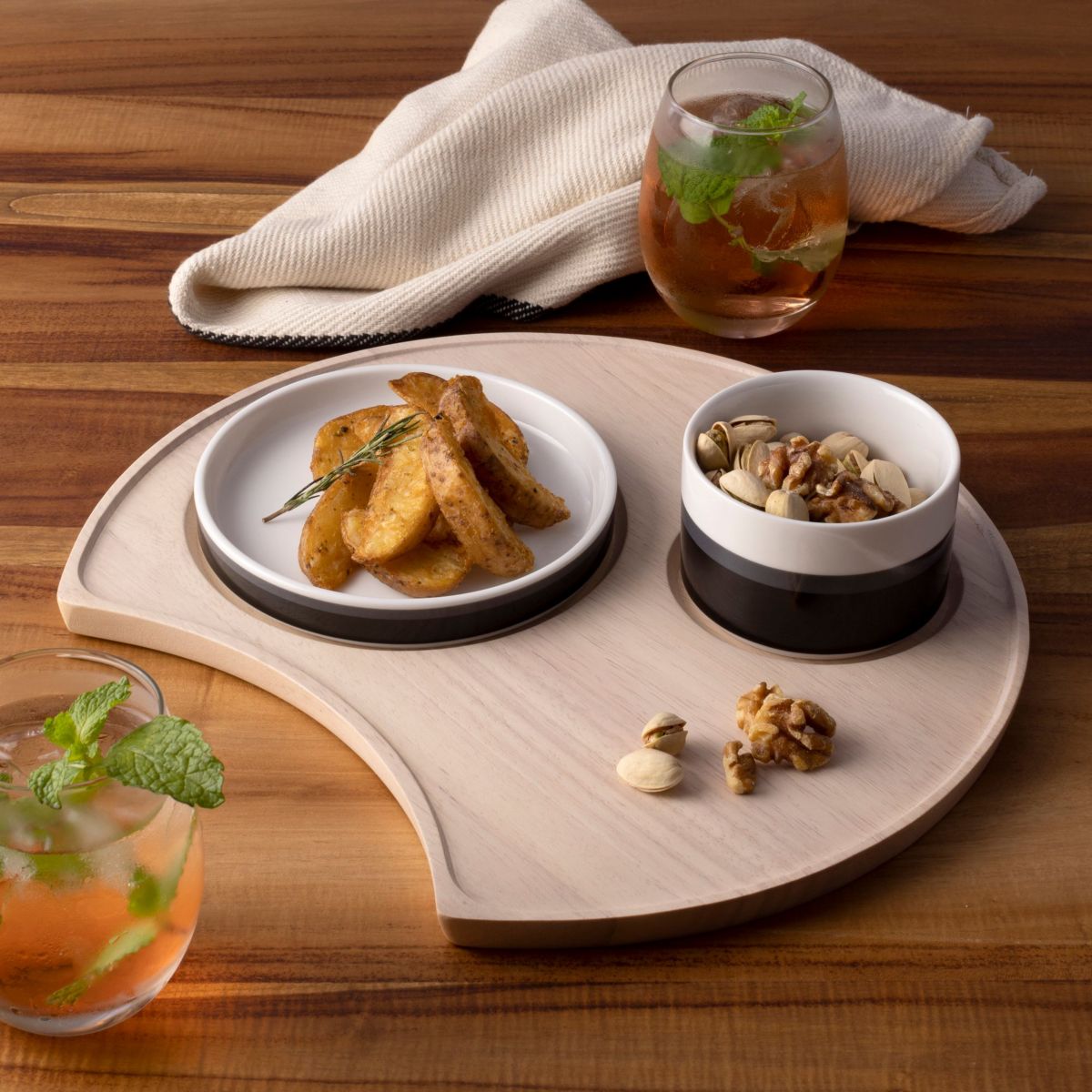 Hammock Wood Crescent Serving Tray 13"