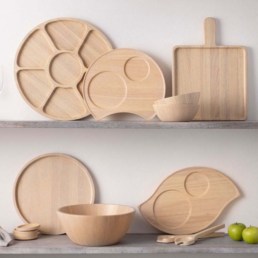Hammock Wood Crescent Serving Tray 13"
