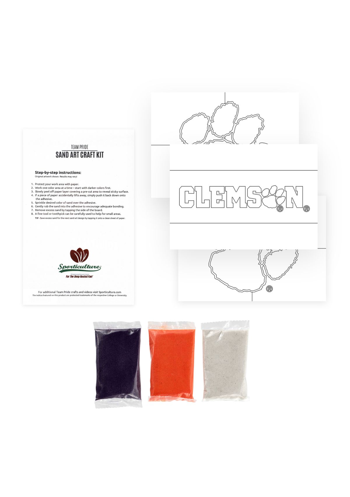 NCAA Clemson Tigers Sand Art Craft Kit