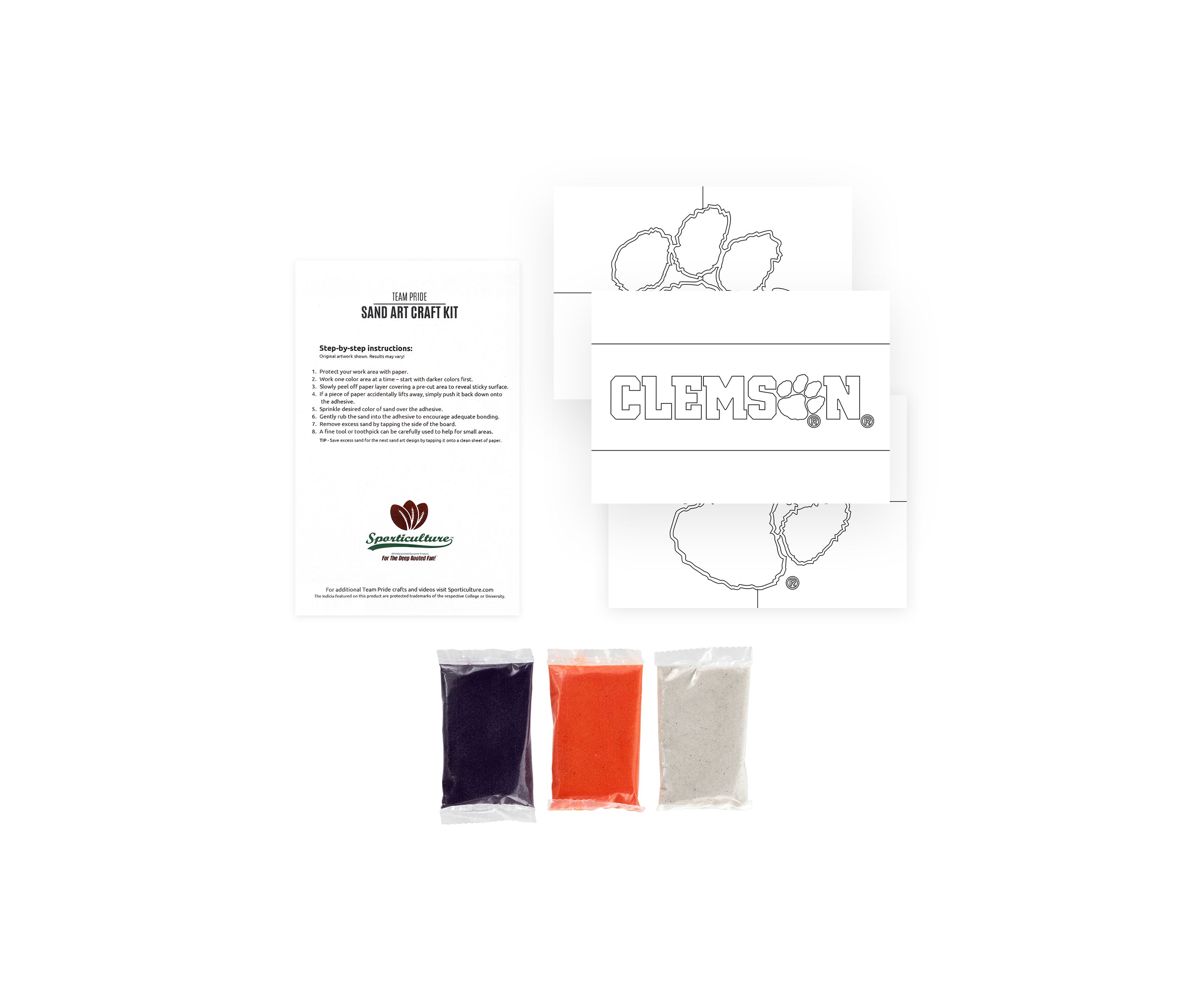 NCAA Clemson Tigers Sand Art Craft Kit
