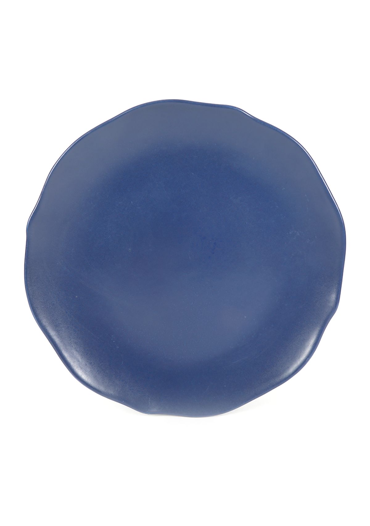 Le Sable 10.75 Scalloped Stoneware Dinner Plate in Marine