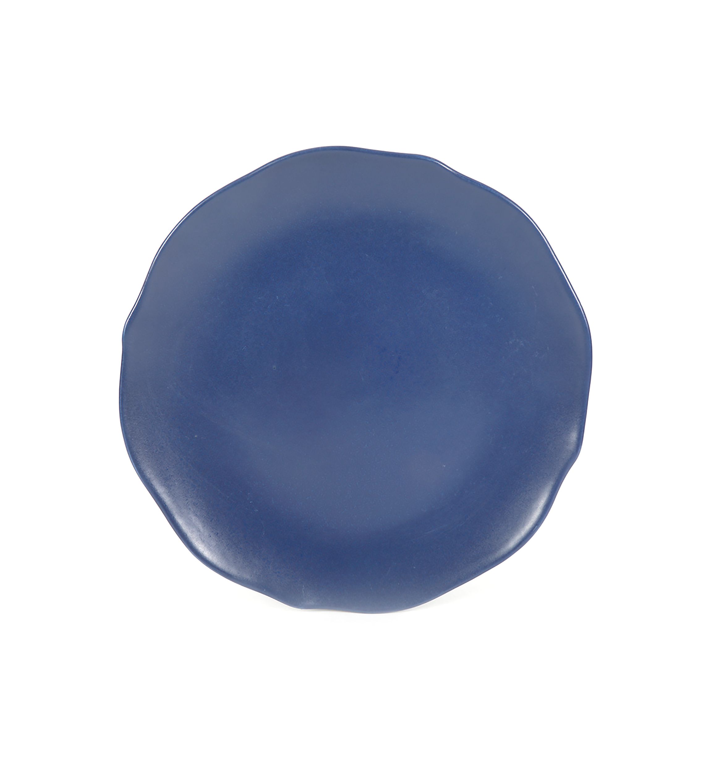Le Sable 10.75 Scalloped Stoneware Dinner Plate in Marine